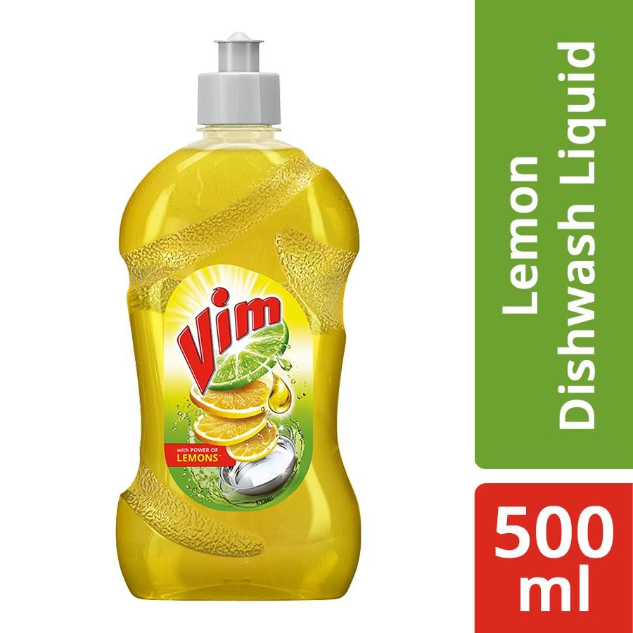 Vim Drop Dishwash Liquid Lemon - 500 Ml