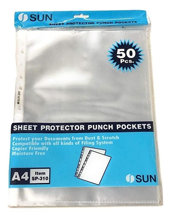 SUN - Sheet Protector A4 - Pack of 50