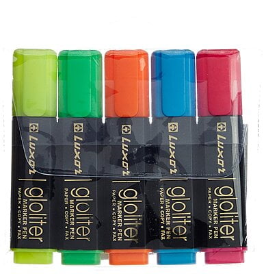 Luxor Gloliter Pen Set 5 Colors