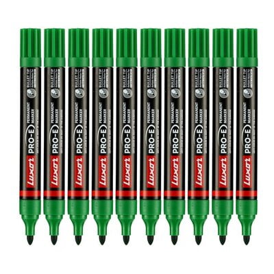 LUXOR PRO Permanent Marker Green Pack of 10