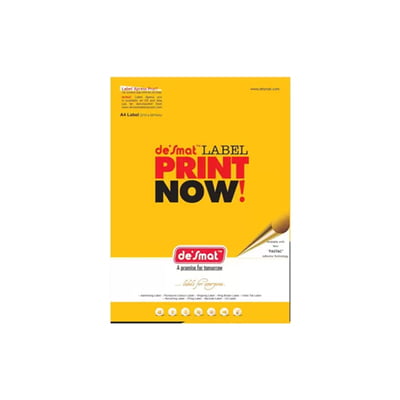 Desmat Self Adhesive Label Sheets - Pack of 100